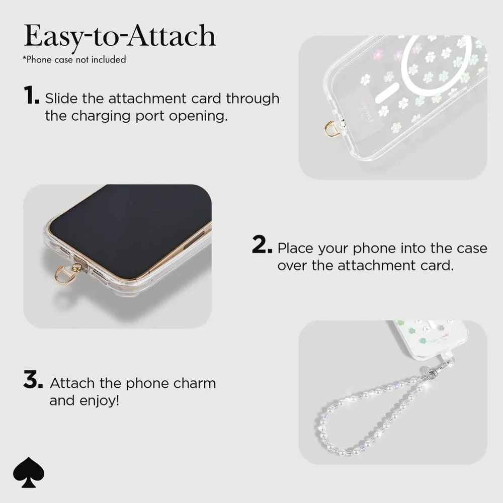 🆕 Kate Spade Crystal Beaded Phone Charm Wristlet